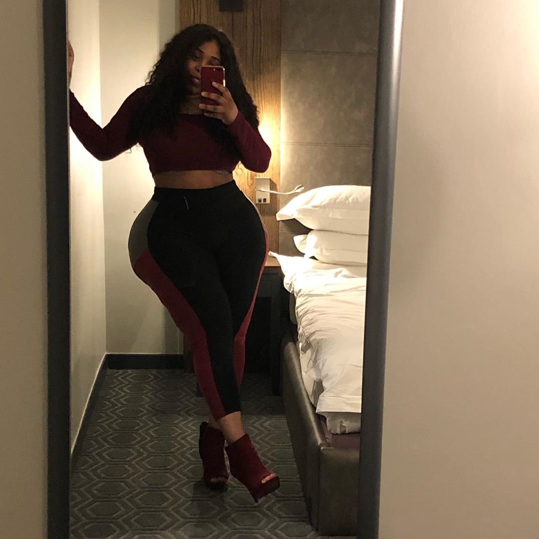 US-based Ghanaian lady and Instagram sensation, Jaye Love whose big butt tu...