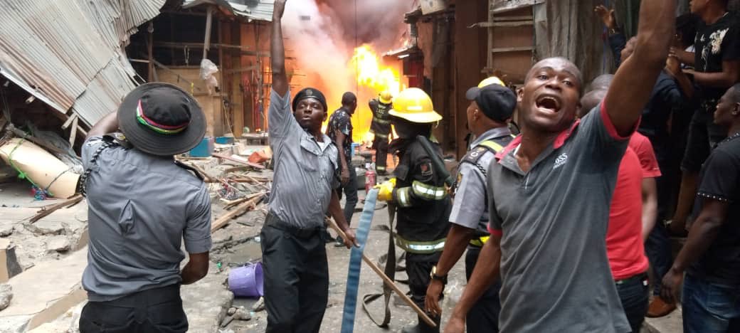 Panic As Balogun market is on fire again