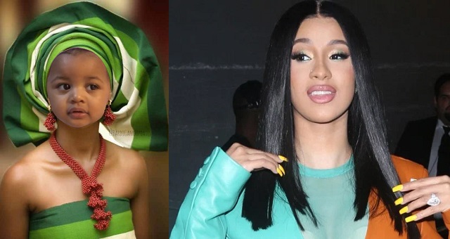 Cardi B reacts to a doctored photo of her daughter in Yoruba outfit