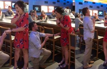 Couple fake engagement