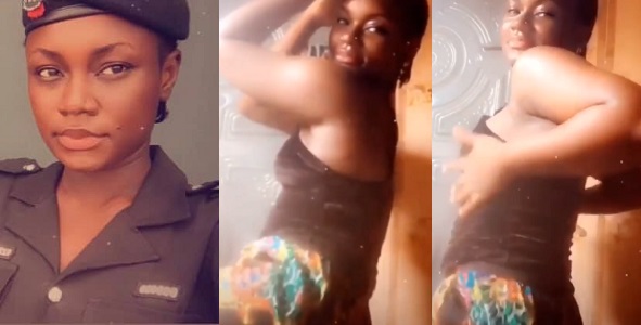 Beautiful Nigerian policewoman twerks