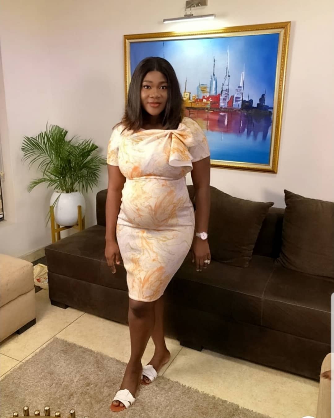 heavily pregnant Mercy Johnson