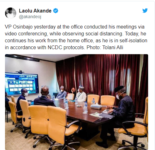 Osinbajo self-isolate 
