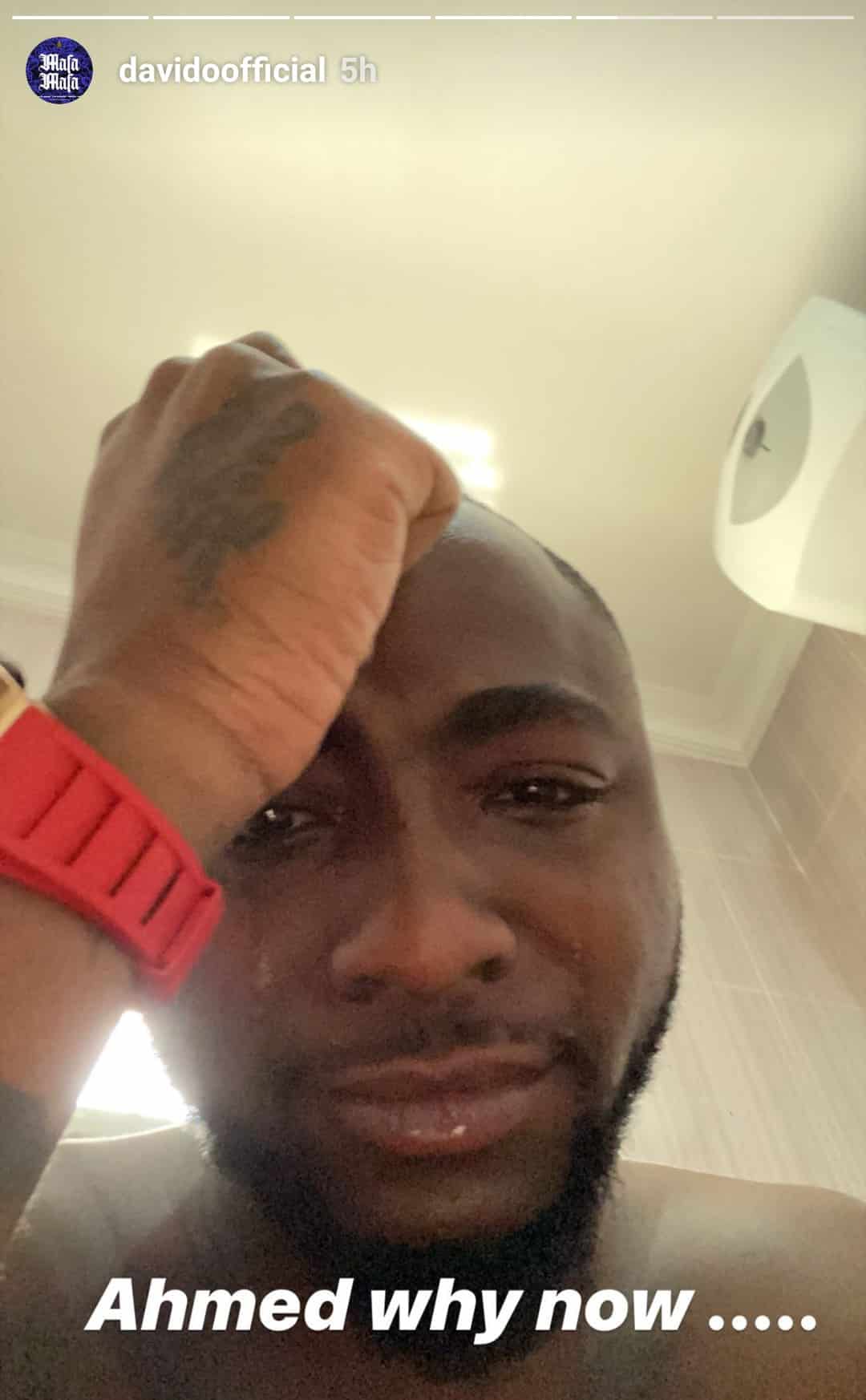 Davido in tears as he loses his close friend to death (video)