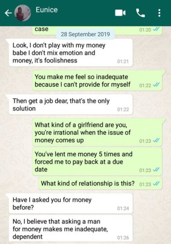 Working class lady blows hot on her unemployed boyfriend after discovering that he “squandered” her money (Screenshots) 3