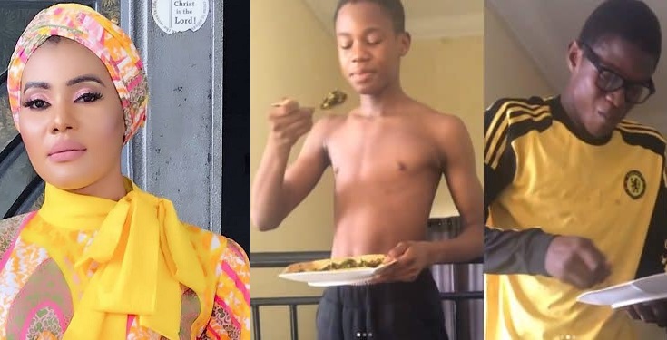 Nollywood Actress, Nkiru Umeh orders her children to eat the vegetable they abandoned (Video)