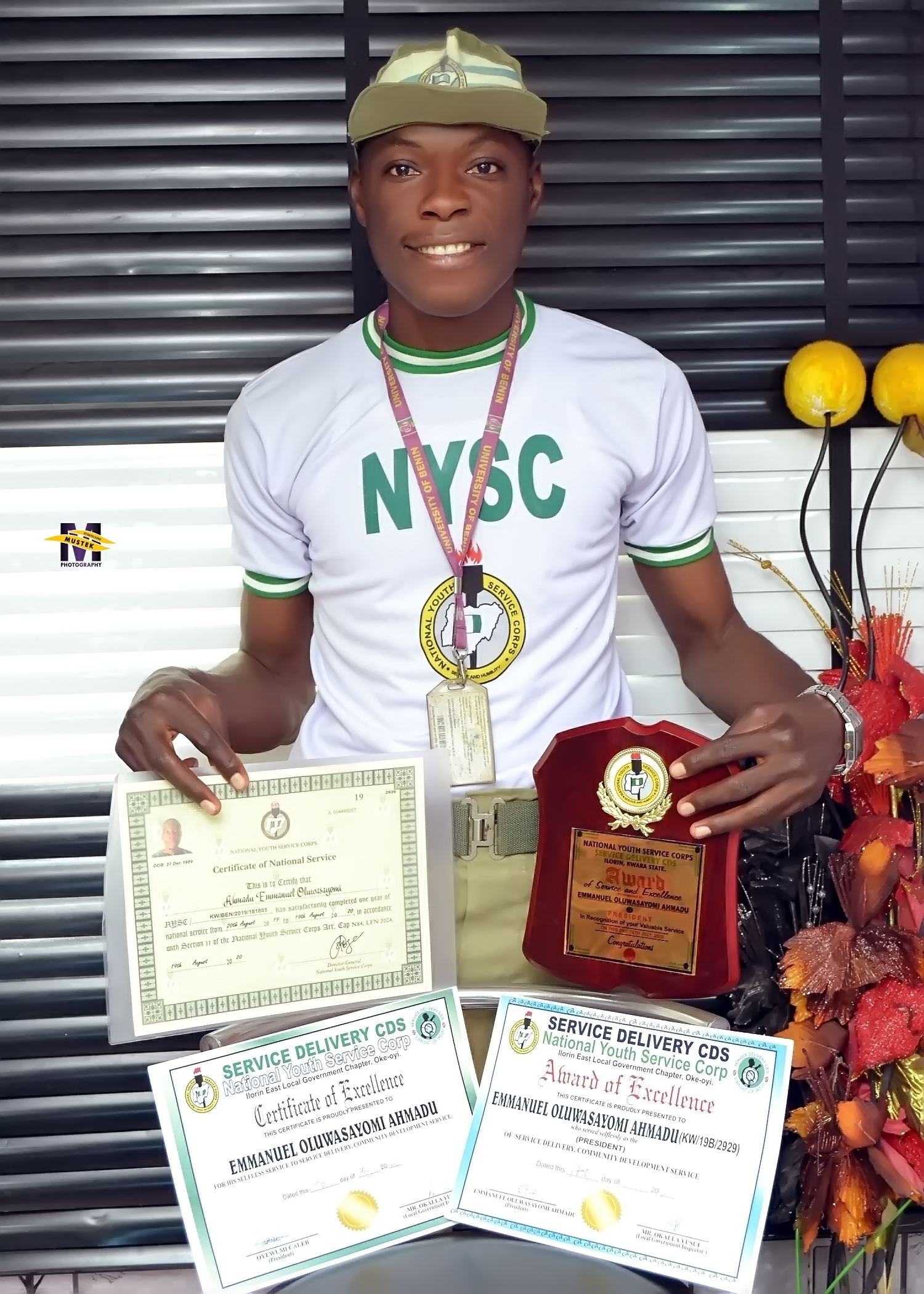 UNIBEN Graduate who wrote O’level Exams 17 Times Completes NYSC with Multiple Awards