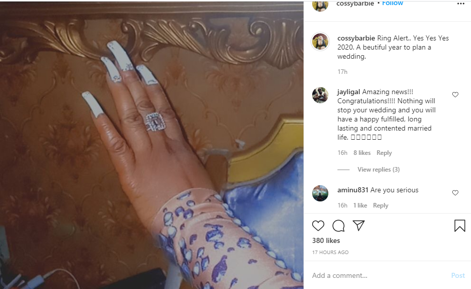 Cossy Ojiakor gets engaged