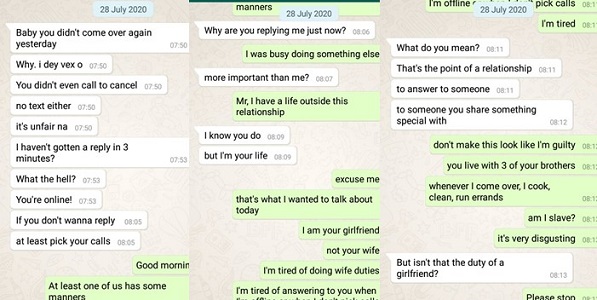Man tells girlfriend