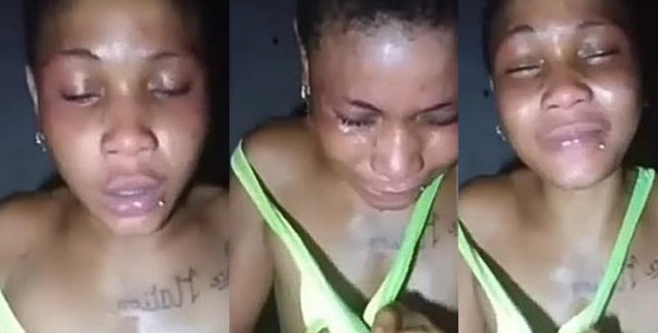 Lady cries uncontrollably