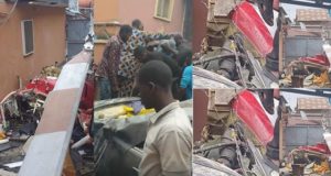 helicopter crashes into building in Lagos