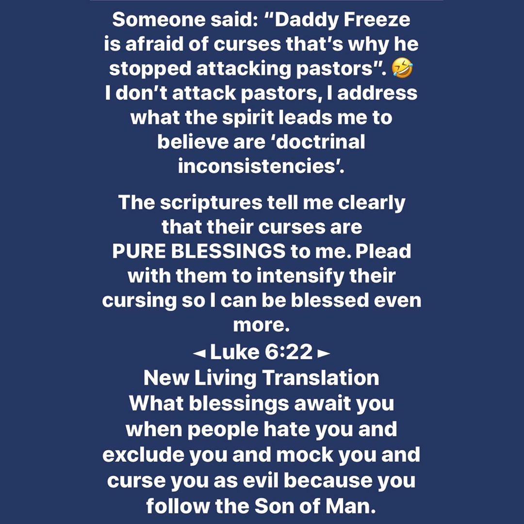 Daddy Freeze curses