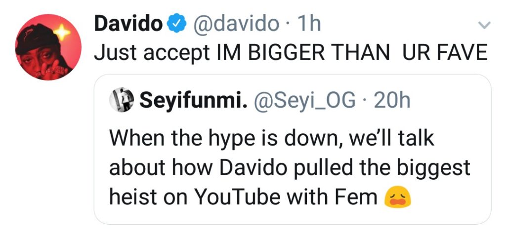  Davido replies