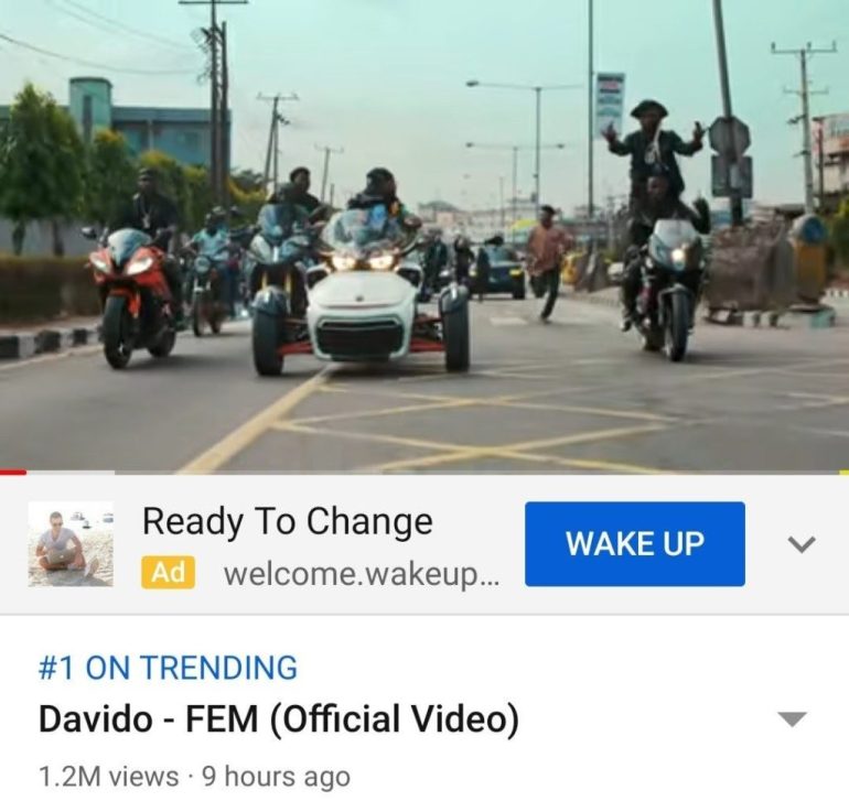 Davido’s single “FEM” 