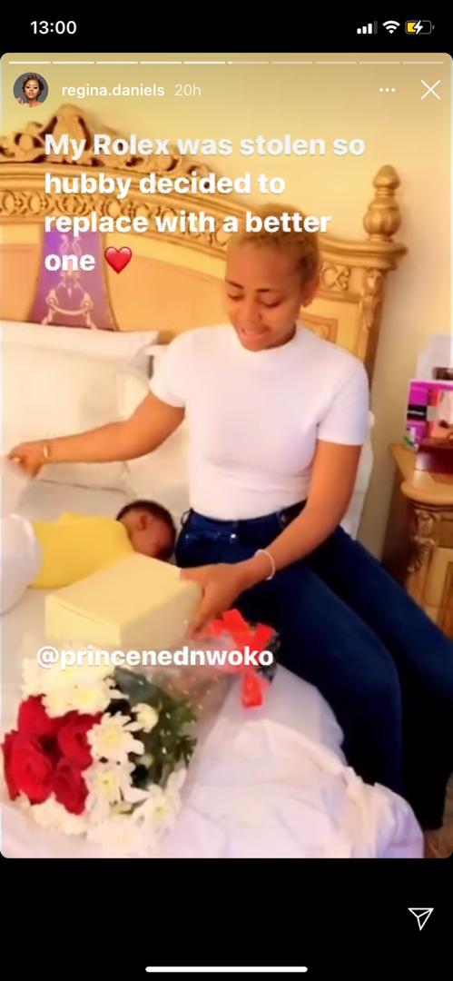 Regina Daniels flaunts