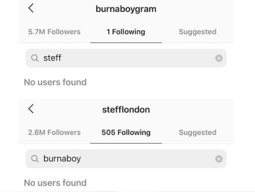 burna boy unfollow