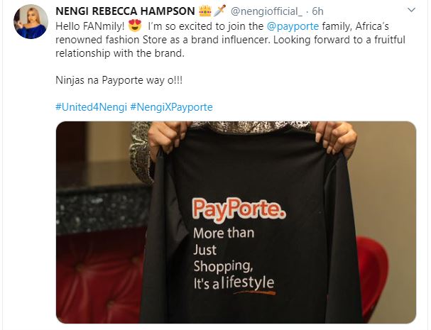 Nengi bags endorsement