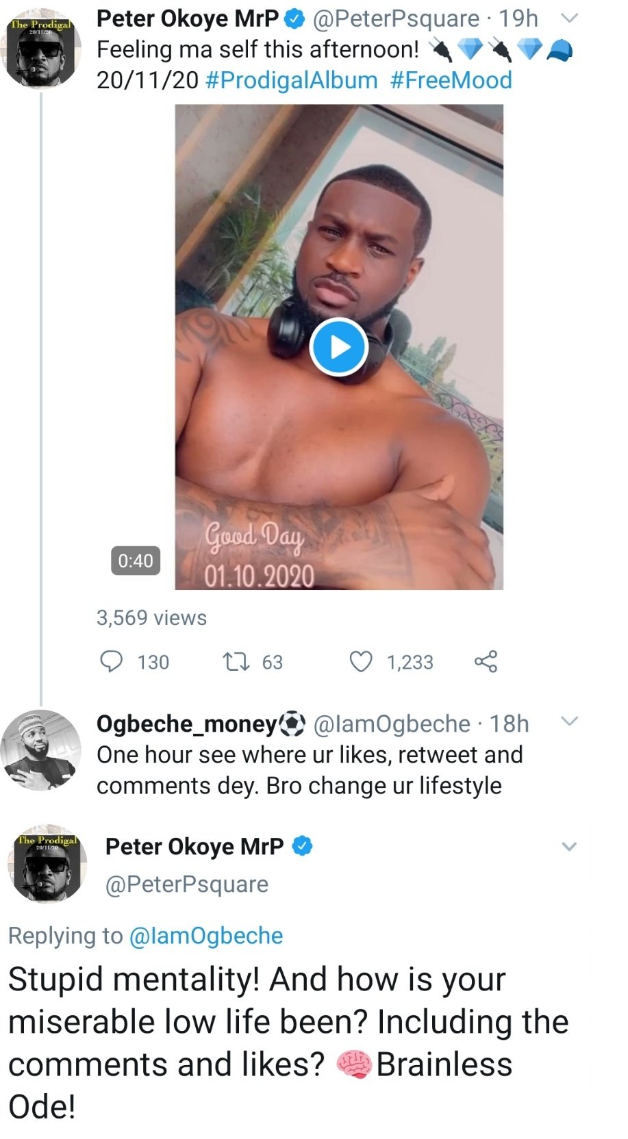 Peter Okoye blasts troll 