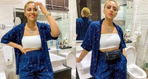 regina daniels bathroom