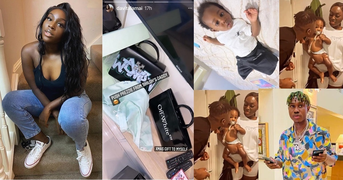 Zlatan Ibile’s Babymama, Davita, shows off the push present he gave her