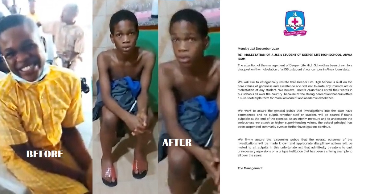Deeper Life High School responds after student alleged he was abused in the school in viral video
