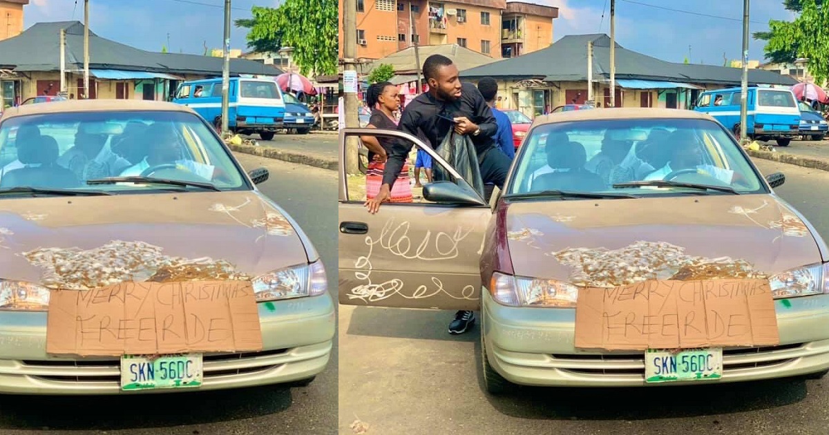 Christmas spirit : Nigerian Driver goes viral after offering free rides in Port Harcourt