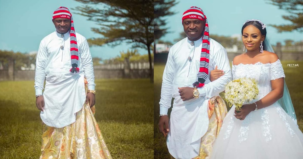 Groom wears traditional Efik attire for his church wedding in Akwa Ibom
