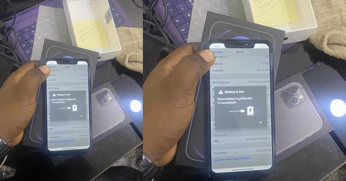 Lady confused after she returned with a unique ”Iphone 11 Pro Max” from Computer Village, Ikeja. (Photos)