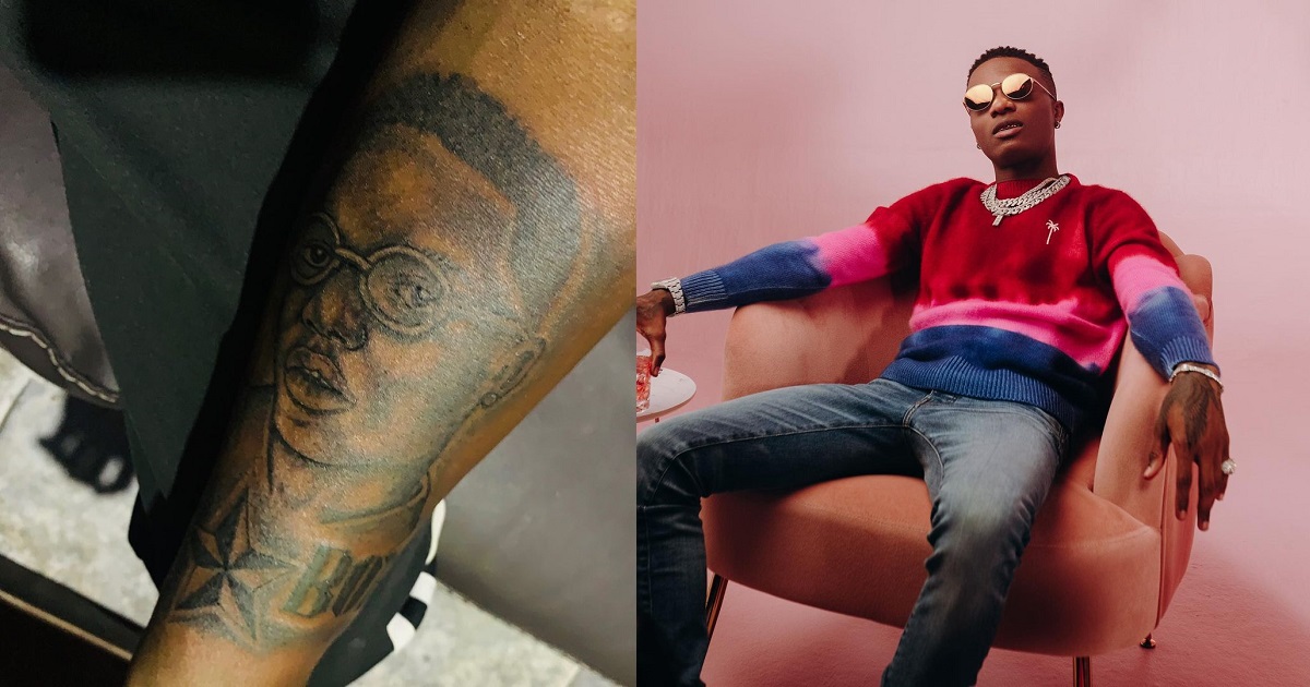 Die-hard fan gets a tattoo of Wizkid on his Arm (Video)