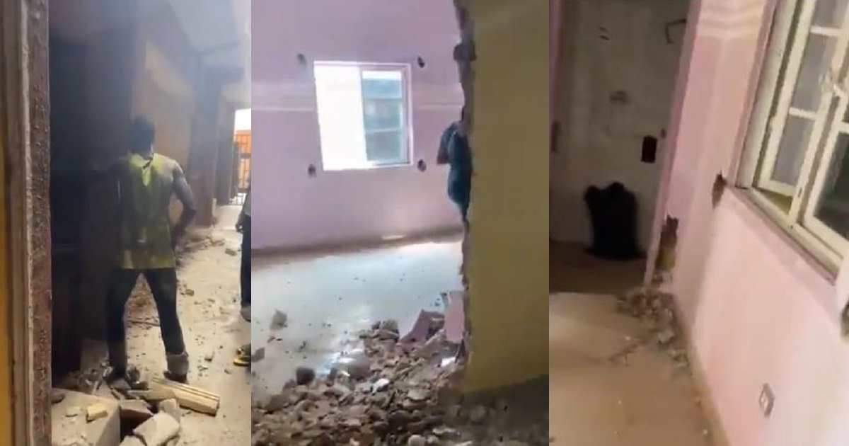 Lady cries out for help after a house she rented with N450k gets sold by the landlord and demolished weeks after making payment (video)