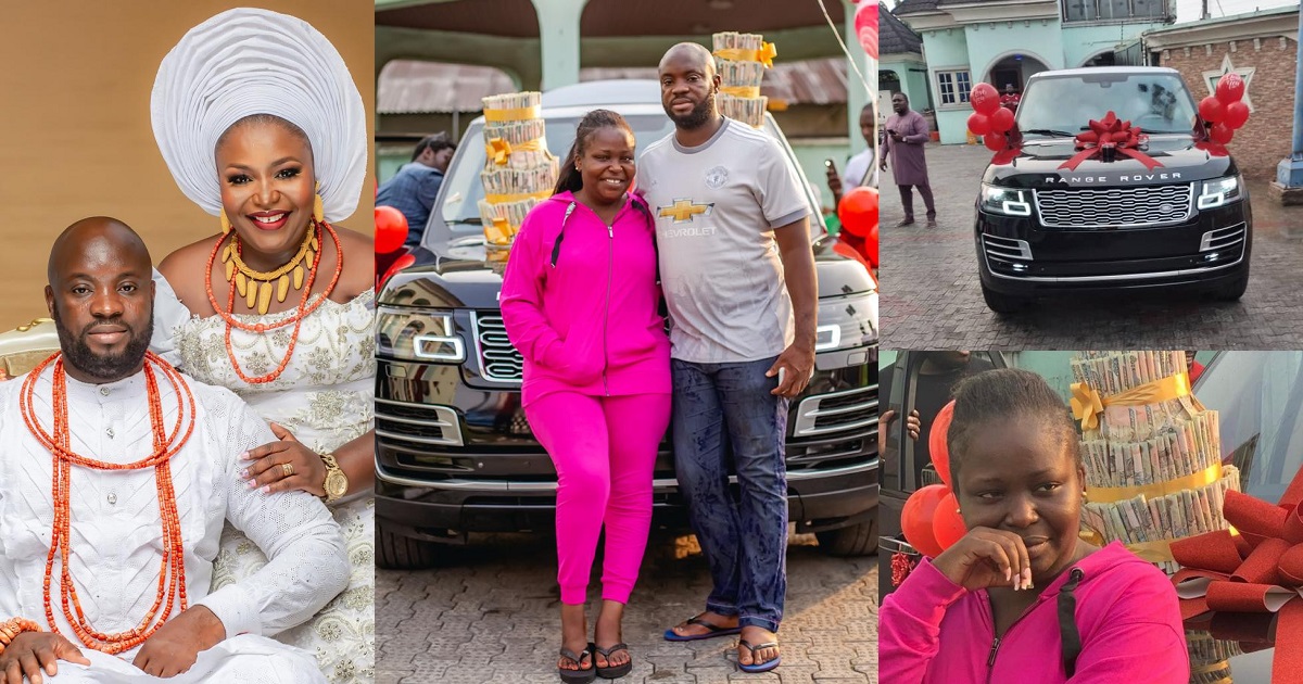Warri-based billionaire, Ekomieyefa Uduboh, surprises wife with a 2020 Range Rover on her birthday (photos)