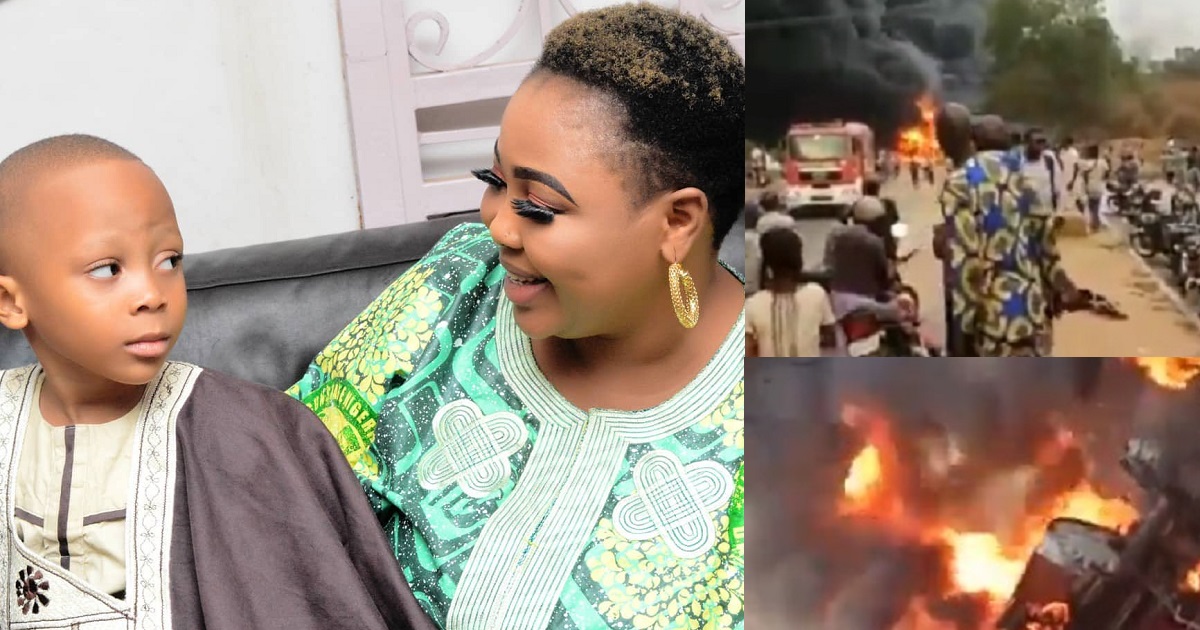“It happened in front of his school” – Actress, Omowunmi Ajiboye recounts how her son escaped the Abeokuta tanker explosion