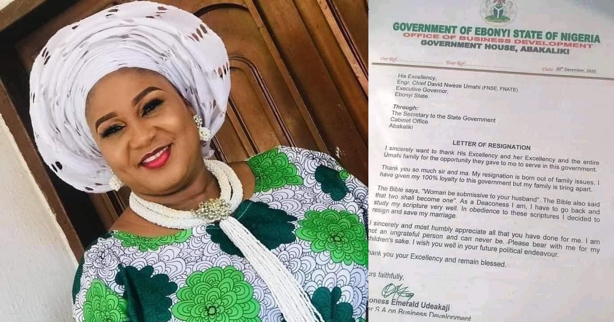 “My family is tearing apart” – Governor Umahi’s aide writes as she resigns to save her marriage
