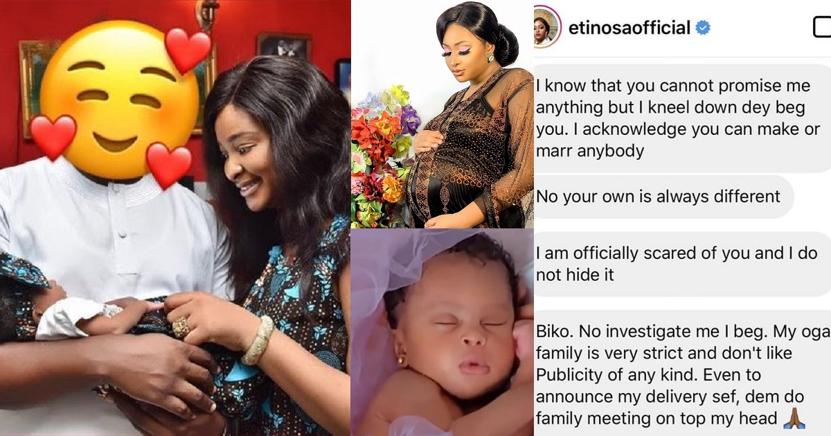 “It will cause problem for me in home front” – Alleged leaked chat of Etinosa begging for face of her daughter’s father not to be revealed