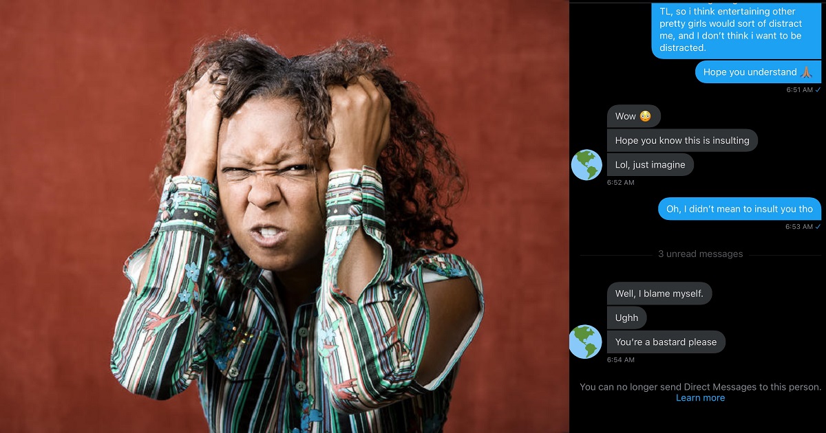 “You are a bastard” – Lady blows hot as man rejects her advances