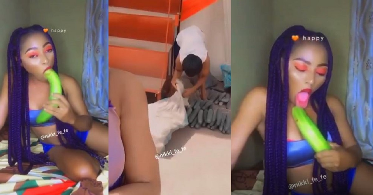 “I pick my size, use it on my p**sy, wash and return it after use” – Nigerian lady reveals what she does with cucumbers her mother sells (video)
