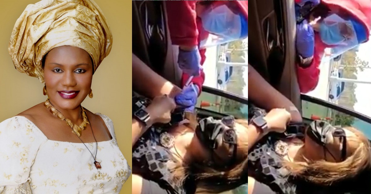 Governor Obiano’s wife, Veronica receives Coronavirus vaccine in US (Video)