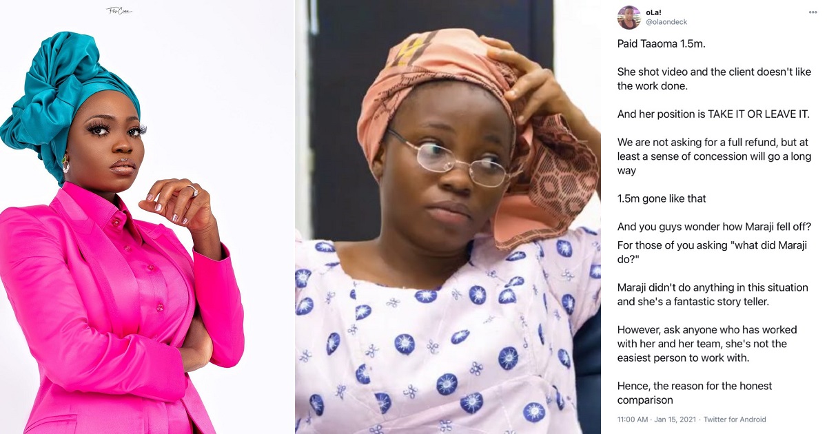 Man calls out Instagram comedienne, Taaooma over N1.5million skit