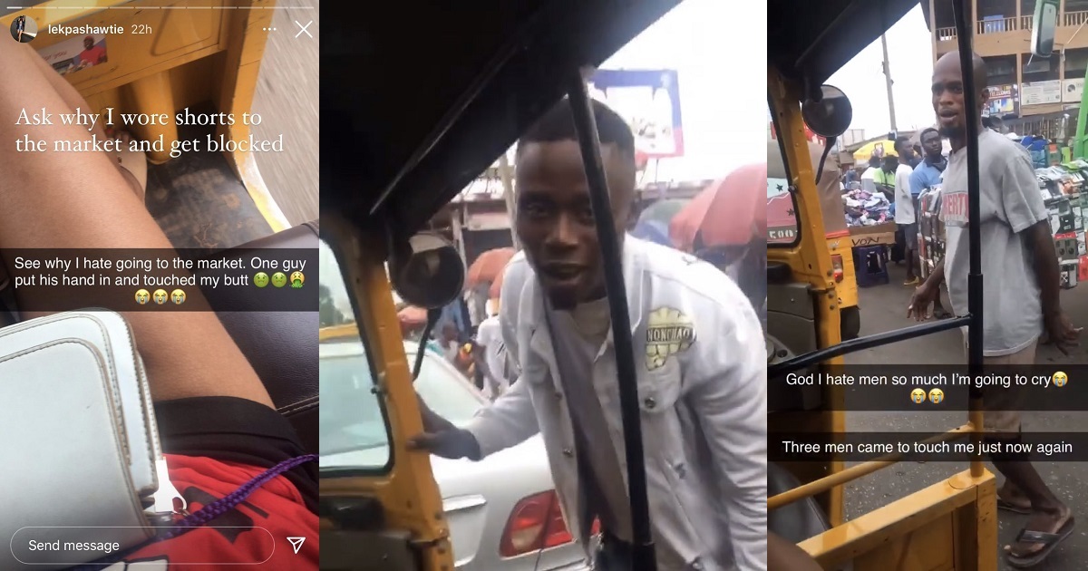 Nigerian Lady narrates how she confronted some men who sexually harassed her for wearing a bum in a market (video)