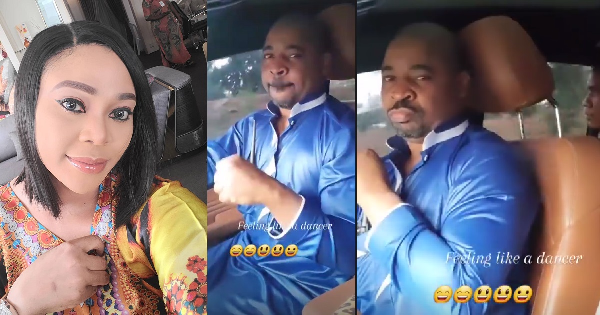 Ehi Ogbebor shows off her boyfriend, MC Oluomo heartily dancing in their car