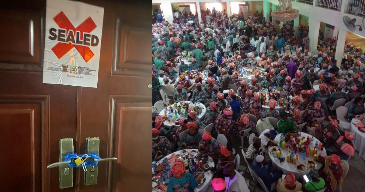 Lagos state government seals Eko club event center for violating COVID19 protocols (photos)