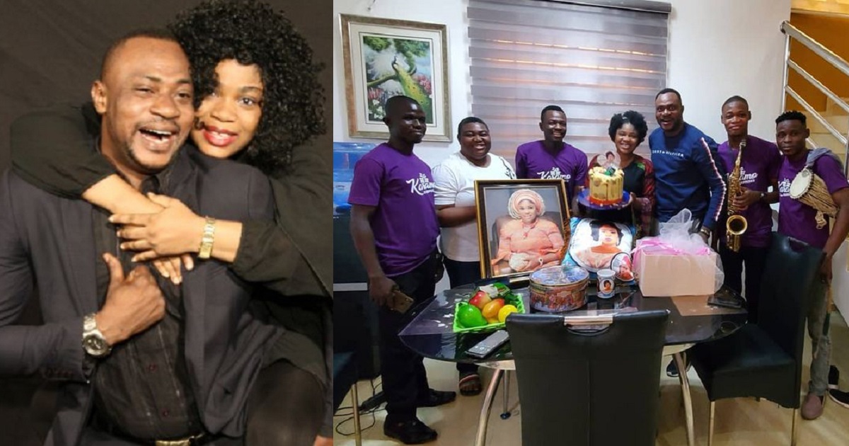 Actor, Odunlade Adekola surprises colleague, Eniola Ajao on her birthday (Video)