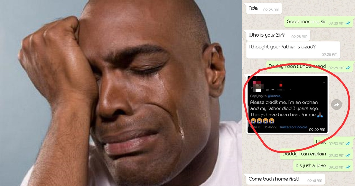 Heartbroken father confronts daughter who lied that her father died 3 years ago, just to win giveaway