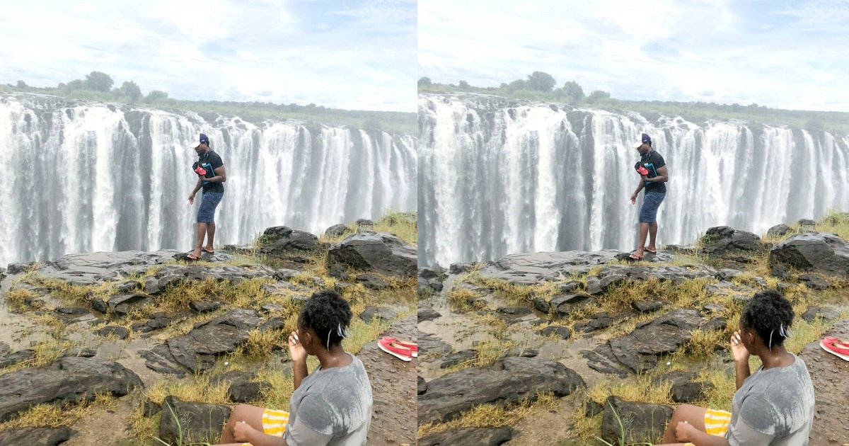 Tourist pictured near edge of Victoria Falls in Zimbabwe falls over 350 feet to his death