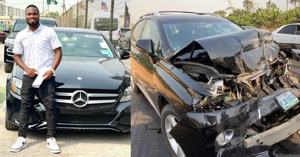 Comedian, SirBalo buys Mercedes Benz after surviving auto crash which wrecked his SUV