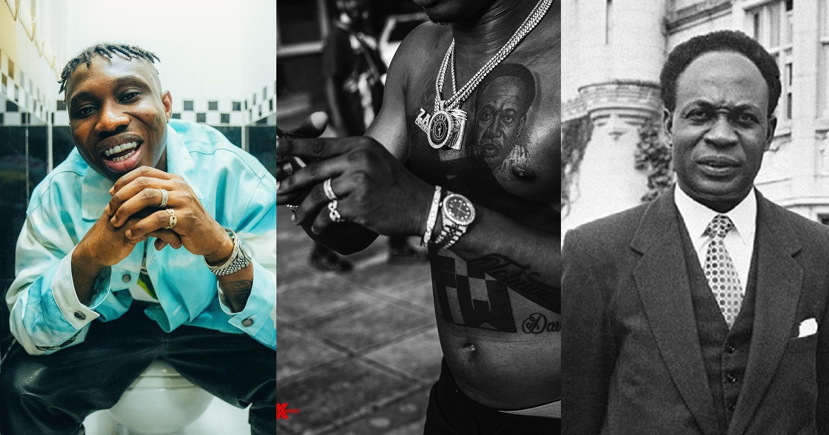 Zlatan honors Ghana’s first president, Kwame Nkrumah, draws huge tattoo of his face on his chest