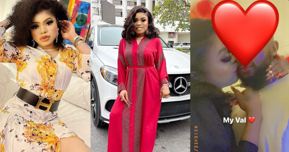 Valentine: Bobrisky surprises many after sharing intimate photo of him kissing his alleged “billionaire boyfriend” on lover’s Day