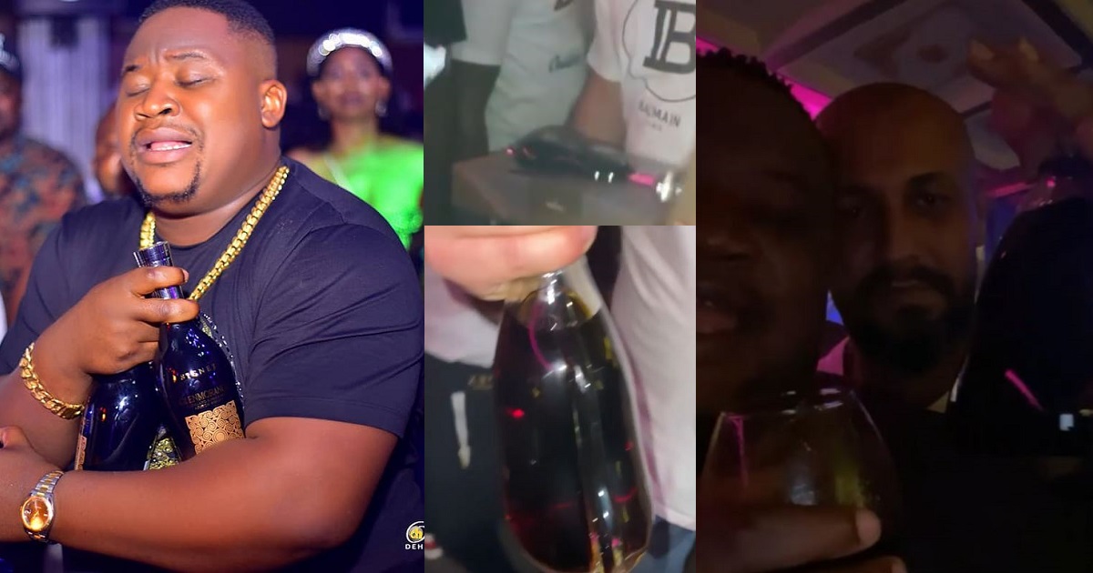 Cubana Chiefpriest flaunts a bottle of Hennessey worth N2M (Video)