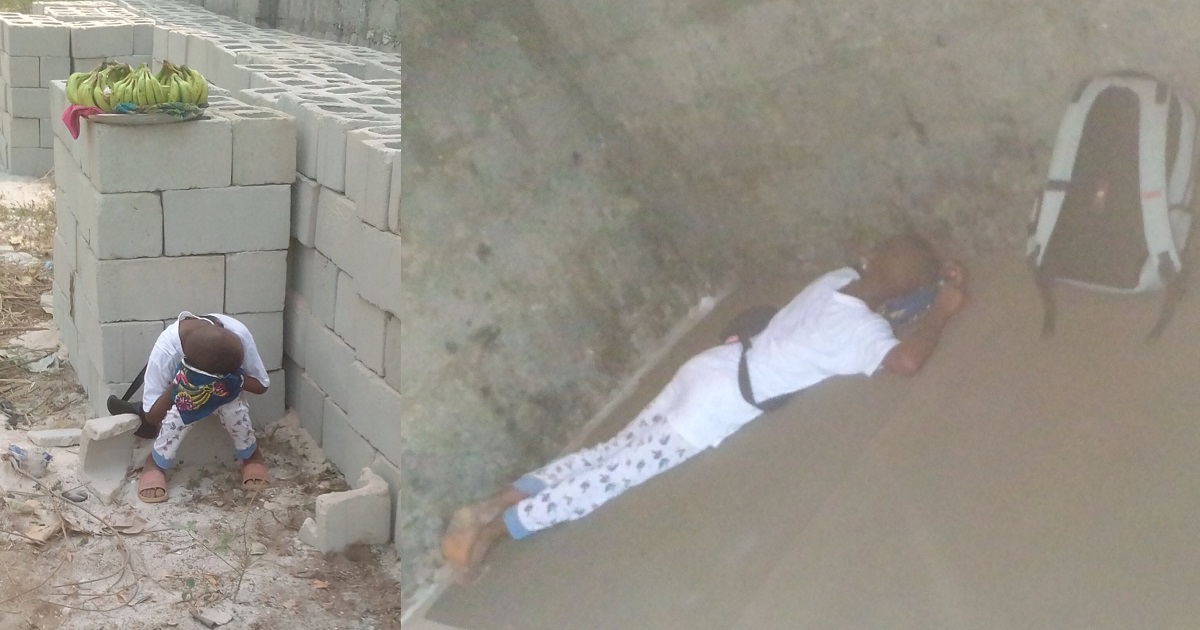 Nigerian Architect shares his heartbreaking encounter with a child hawker who slept off at his site.