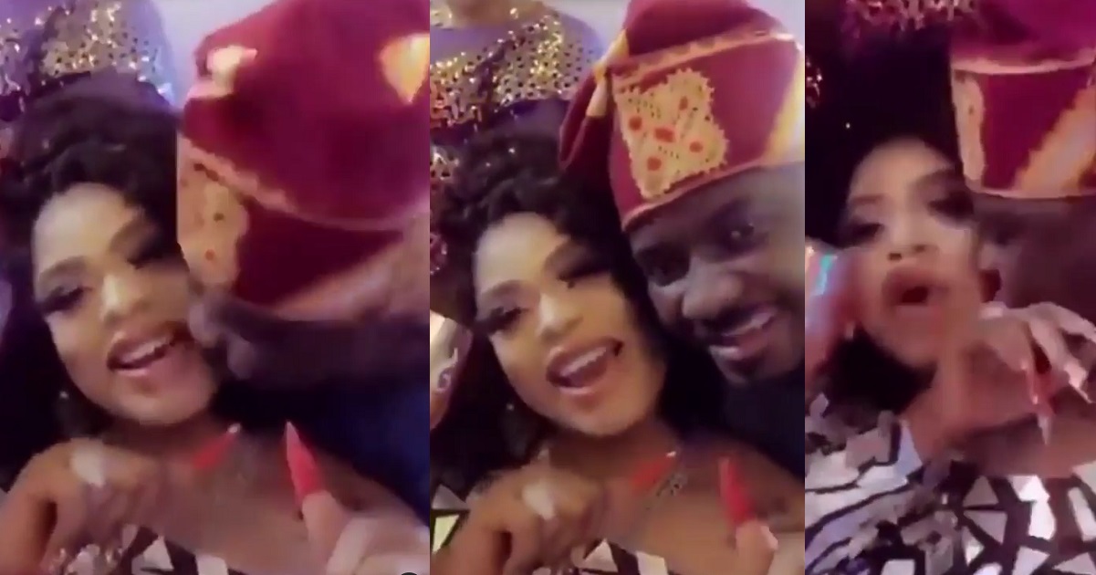 Nigerian man seen trying so hard to kiss cross-dresser, Bobrisky (Video)